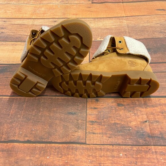 Timberland Women's Linden Woods Fold Down Waterproof Wheat Nubuck Boots - Picture 6 of 6